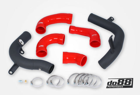VAG 1.8 / 2.0 TSI MQB OEM IC Pressure pipes Black, Red hose, Not 7-Speed DSG