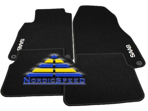 Floor Mat Set "SAAB" Black 08-11 4D/5D OEM SAAB-12825832-NordicSpeed