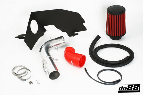 SAAB 9-3 2.0T 2003- Turbo intake system with filter, red hose-IR-110R-Filter-NordicSpeed