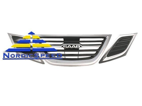 2012 & 2014 New Style Grille Satin Chrome OEM SAAB-12845422K-NordicSpeed