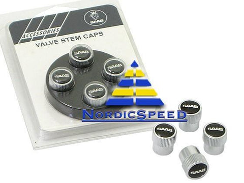 SAAB Valve Stem Caps Kit Chrome OEM SAAB-0267799-NordicSpeed