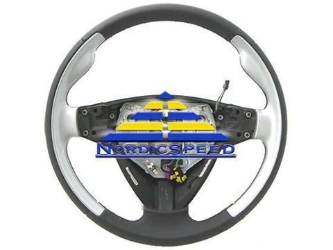 Steering Wheel Aero Leather & Chrome OEM SAAB