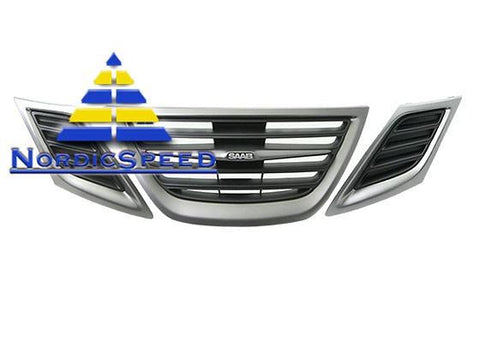 TURBO-X Grille Kit Satin Chrome OEM SAAB-12829572-NordicSpeed