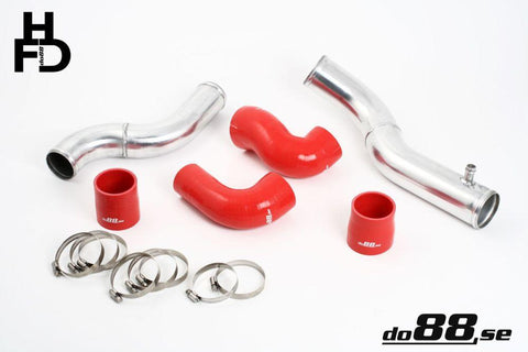 Volvo 7/940 Turbo Top Connection pipe kit ,red hoses ,3'' throttle body-TR-740-R-76-NordicSpeed